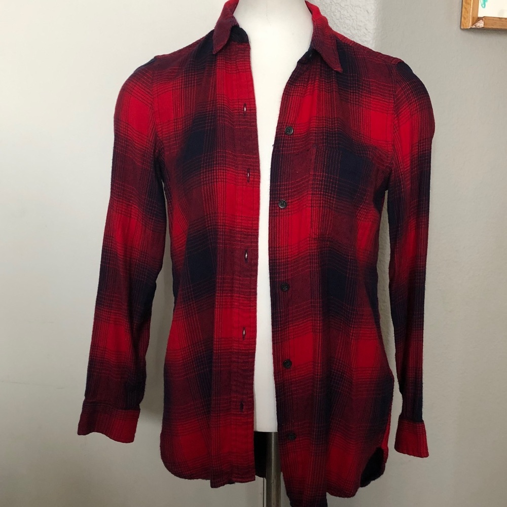 Classic Madewell Plaid Flannel Button Down Top Shirt